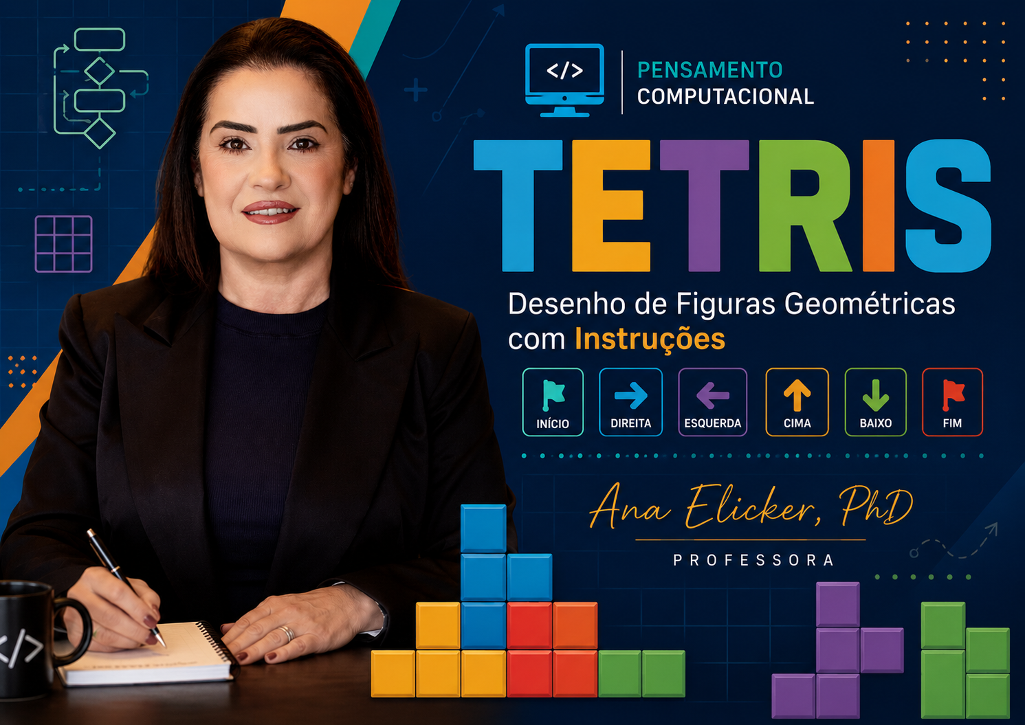 Miniatura do plano Tetris - desenho de Figuras Geométricas com Instruções